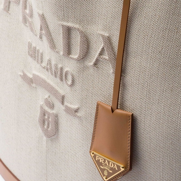 Prada Cream and Tan Tote Large Bag - Picture 10 of 12